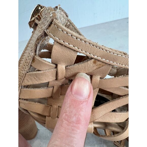 Steven By Steve Madden Womens‎ Milana 7.5M Leather Wedges Tan Braided Boho - Picture 9 of 11